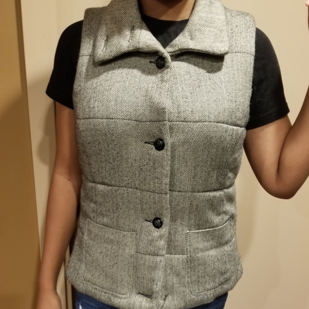Chaps vest, medium, black and white cotton